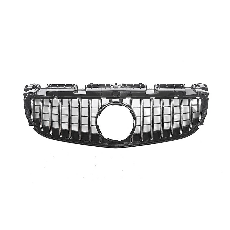 Rejilla delantera plateada negra estilo GT para convertible 16-20 Benz Clase SLC R172  Foto 2 de 4