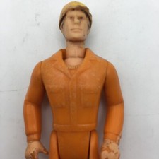 Tonka Play People Construction Worker Orange Jumpsuit Hard Hat Vintage 1970s