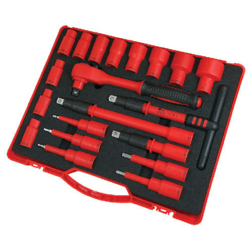 Electricians 20pc 1000V Insulated 1/2" Dr VDE Socket Ratchet & Bits Set (CT2771) - Picture 1 of 5