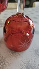  MCM Bartlett Collins Atomic Starburst 4 Cranberry Glass Thumbprint Goblets — photo 5