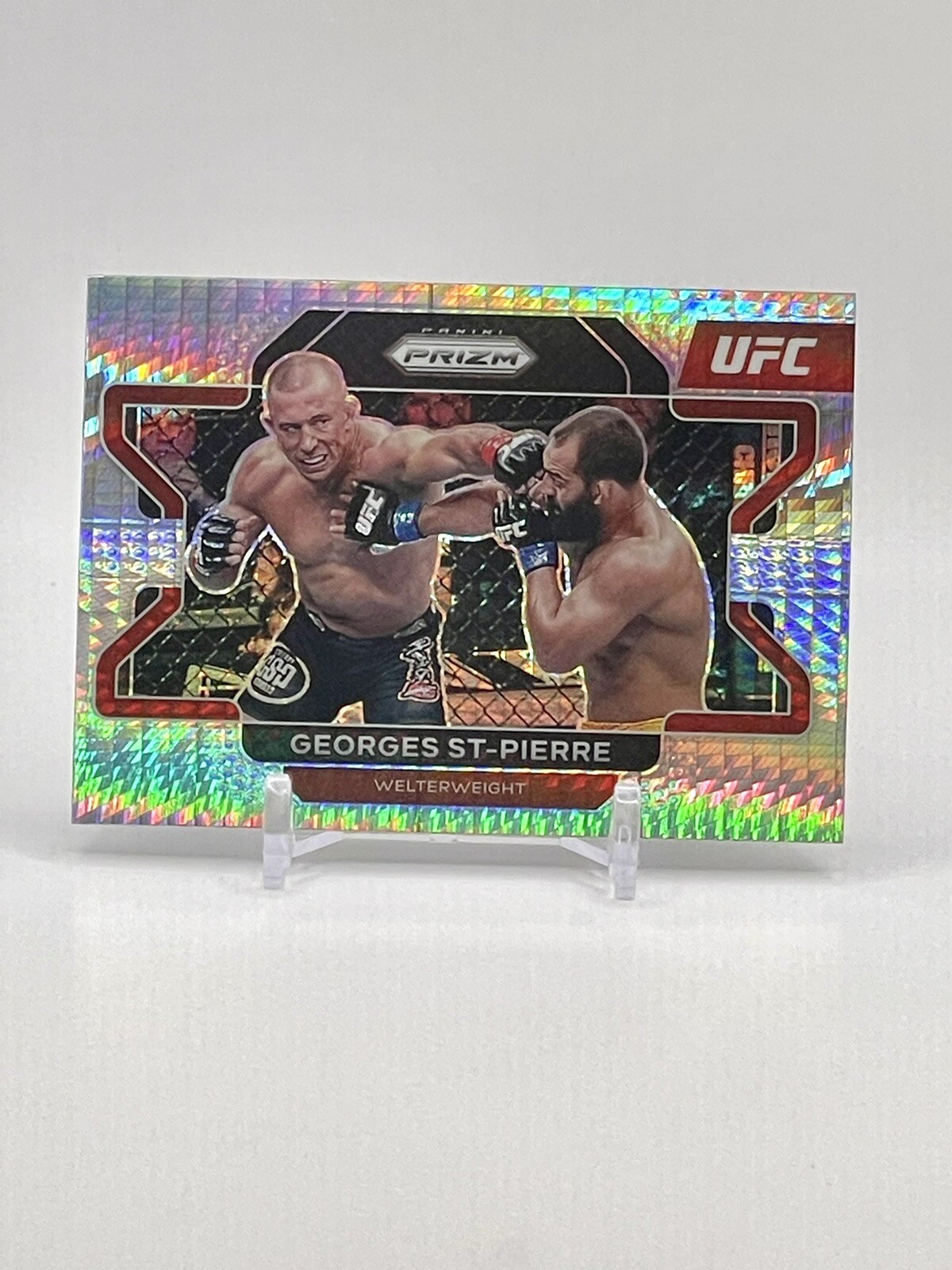 2022 PANINI PRIZM UFC GEORGES ST-PIERRE HYPER PRIZM CARD #61