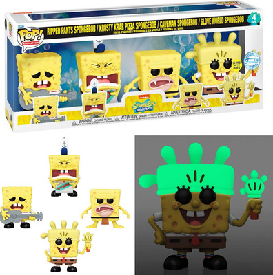 Spongebob Squarepants - Spongebob Glow in the Dark  Pop Vinyl Figure ! 4-Pack