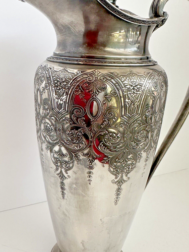 Wilcox International SilverPlate "Paisley" 69 64oz Pitcher W/Lid Art Nouveau - Picture 2 of 11