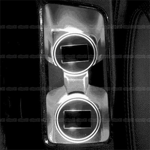 2Pcs White LED Solar Cup Pad Car Accessories Light Cover Interior Lights Cup Mat - Picture 3 of 8