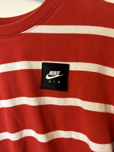Vintage Bike Air Red/White Stripped Long Sleeve Shirt Size Small + Free Postage - Picture 4 of 8