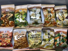 Japanese Freeze Dried Miso Soup Tofu Vegetable Onion Pork Instant Food 10 Flavor