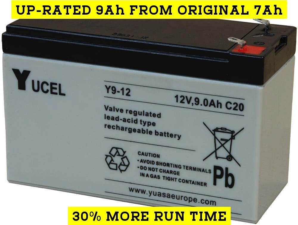 Fiamm FG20721, FG20722, 12 volt replacement batteries YUASA 12v 9Ah 7AH  NP7-12