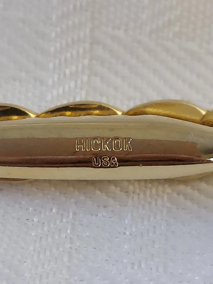 De Colección Anson & Hickok Texturizado Tono Dorado Corbata Clips/Barras Retro MCM Corbata Accesorio Foto 2 de 4