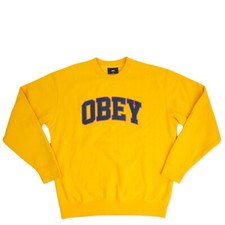 OBEY Men's SPORTS Crew Sweatshirt - GOLD - Size Large - NWT LAST ONE LEFT