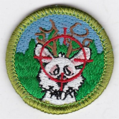 MERIT BADGE - SPOOF - JACKALOPE HUNTING - 1-1/2'' DIA. - PRIVATE ISSUE