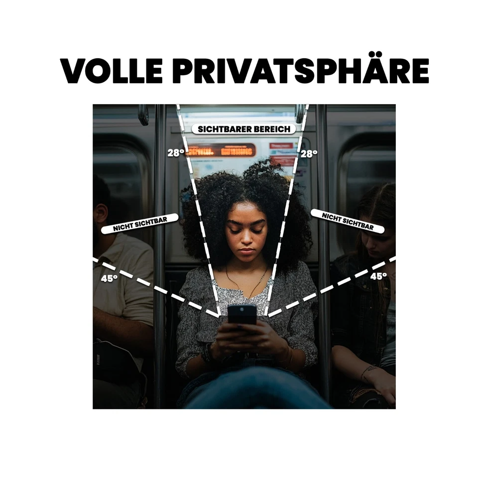 2x Panzerfolie Blickschutz Glas für iPhone 17 16 15 14 13 12 11 Pro Max Mini XR - Bild 4 von 4