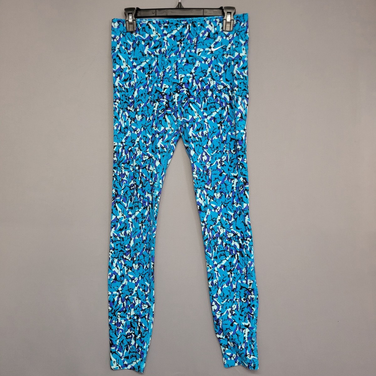 Nike Dri Fit Athletic Leggings Womens Medium Blue Purple Stretches