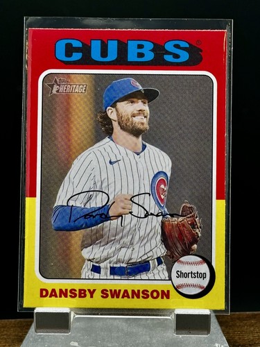 2023-24 Topps Dansby Swanson Cubs Easter Foil, BL, Heritage, And More 5 Card lot - Picture 6 of 10