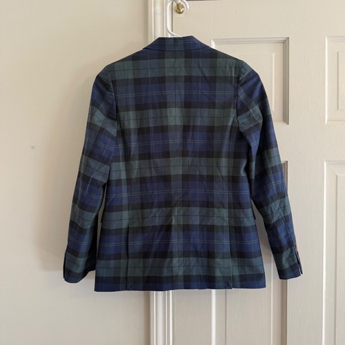 Vineyard Vines Boys Size 12 Blazer Green Tartan Plaid - Picture 2 of 6