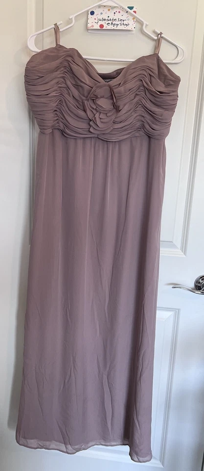 Vestido Boden para mujer talla 16 rosa polvoriento sin tirantes de seda corpiño fruncido forrado fluido Foto 2 de 4