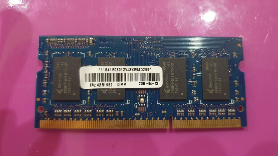 Qimonda 1GB RAM MEMORY DDR3 PC3-8500S-7-1--a1 2Rx16 FOR laptop hp dell APPLE MAC - Image 2 of 2