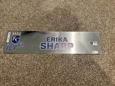KANSAS CITY ROYALS GAME USED ? TEAM ISSUED BASEBALL NAMEPLATE ERIKA SHARP
