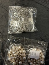 NWT WOMENS SHOE CLIPS 2 SETS SHOE JEWELRY GOLD W PEARLS  SILVER FILIGREE NEW L4