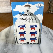 Vintage NEW Amscan Inc Democratic Seals Stickers  Democrat Donkey Stickers 36