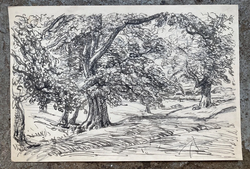 Pintura de paisaje Harold Hope de los años 40 leer Foto 2 de 2