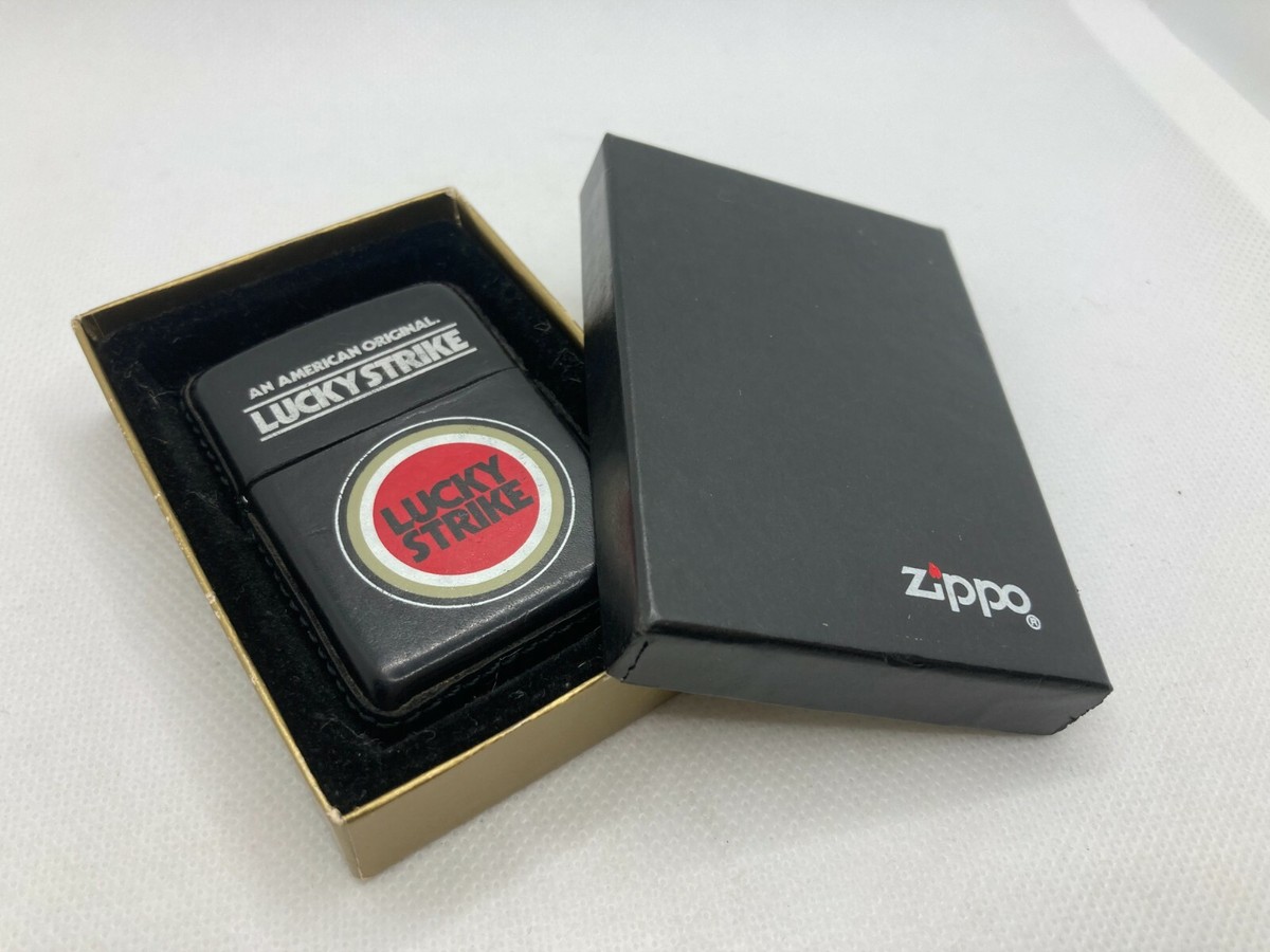 Rare! Auth ZIPPO Limited Edition LUCKY STRIKE Leather-Bound Rare! Auth ZIPPO Limited Edition LUCKY STRIKE Leather-Bound