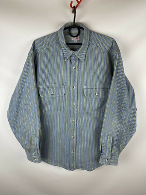 Levi's vintage 90s striped multicolour denim heavy shirt | eBay