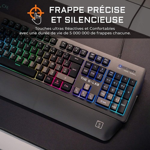 The G-Lab Keyz Palladium Clavier Gamer AZERTY Filaire USB - Rétro-Éclairage R... - Photo 2/7