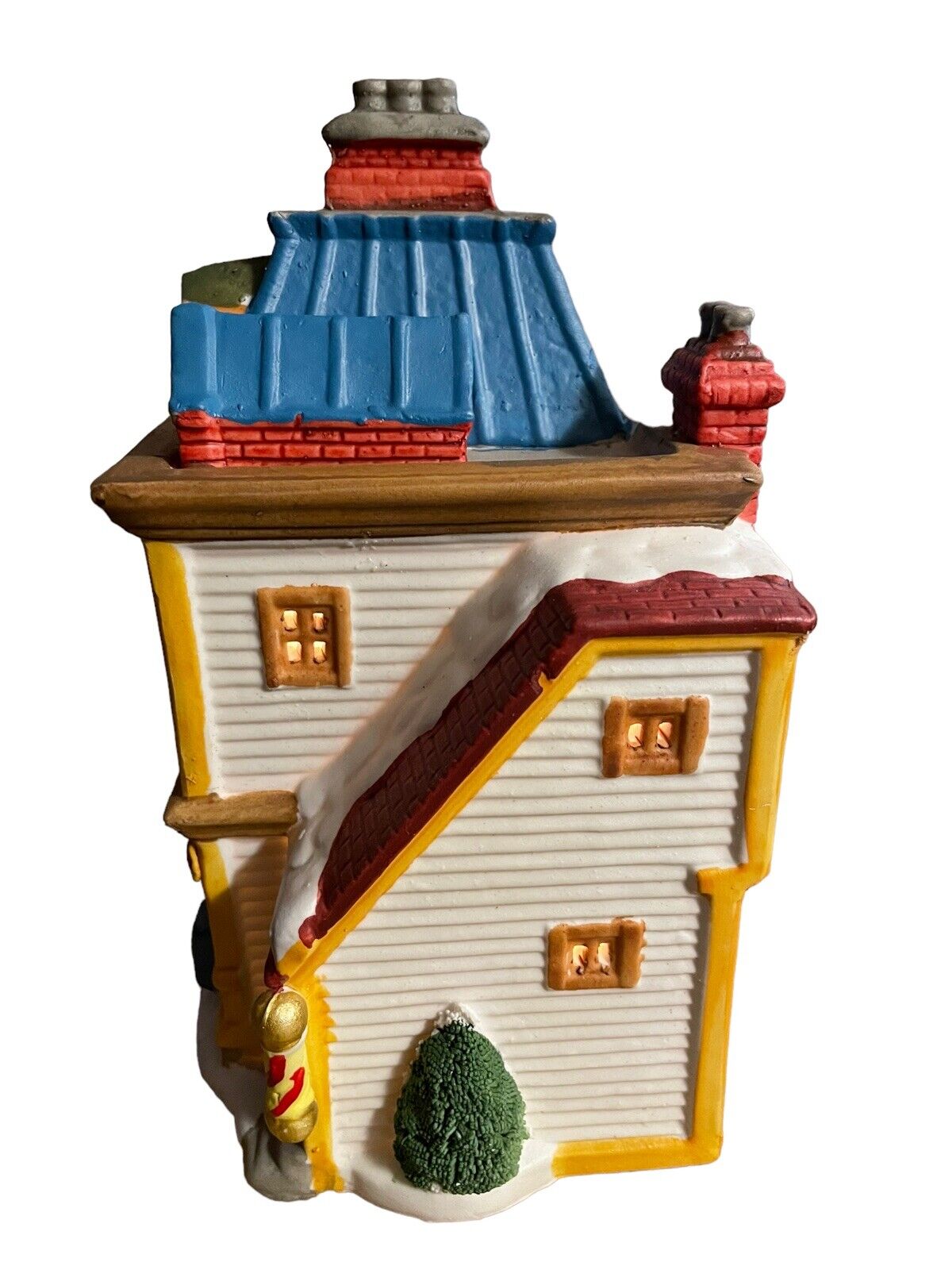 Christmas Village Post Office & Barber Shop Porcelain House 1992 Lemax