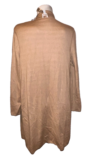 New CHICO'S Sweater Size L (2) Neutral Stripe & Solid Reversible Cardigan $119 - Picture 4 of 10