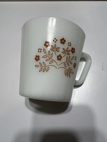 1 - Vintage Pyrex Mug Cup Summer Impressions Ginger Brown Flowers