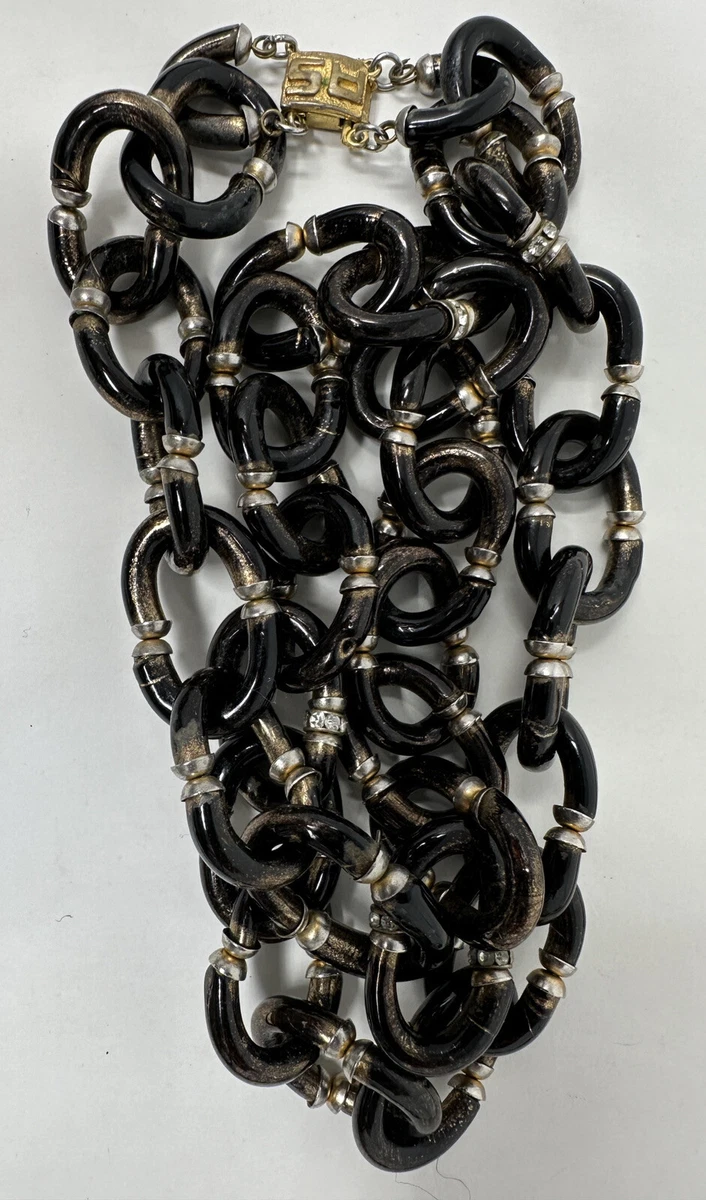 Glass chain shop link necklace