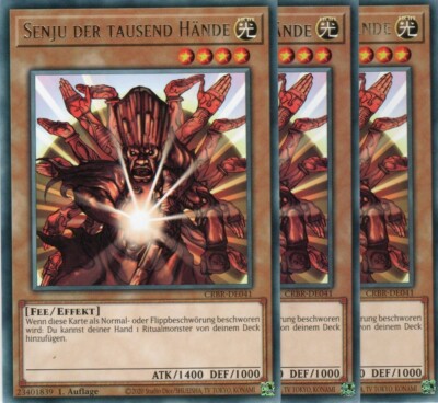 yugioh 3x Senju der tausend Hände CRBR-DE041 Rare 1Auflage Deutsch