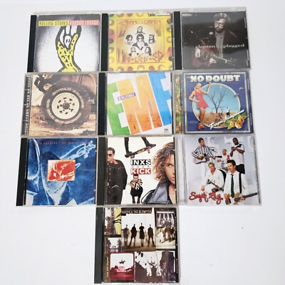 Rock Pop CD Lot Of 10 Rolling Stones, Dire Straits, Eric Clapton, EMF, No Doubt