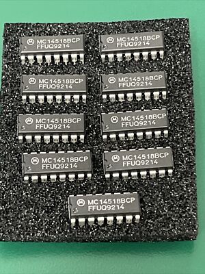 MOTOROLA ~ MC14516BCP ~Counter, Up/Down, 4 Bit Binary, 16 Pin, Plastic, DIP 9PCS