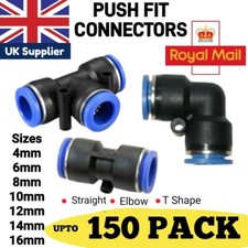 NYLON PNEUMATIC PUSH FIT CONNECTOR TUBE PIPE JOINER SPEED AIR WATER LINES HOSE
