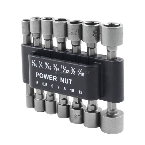 14 Pcs Hex Magnetic Nut Driver Socket Set Metric Impact Drill Bits Accessories - Picture 9 of 13