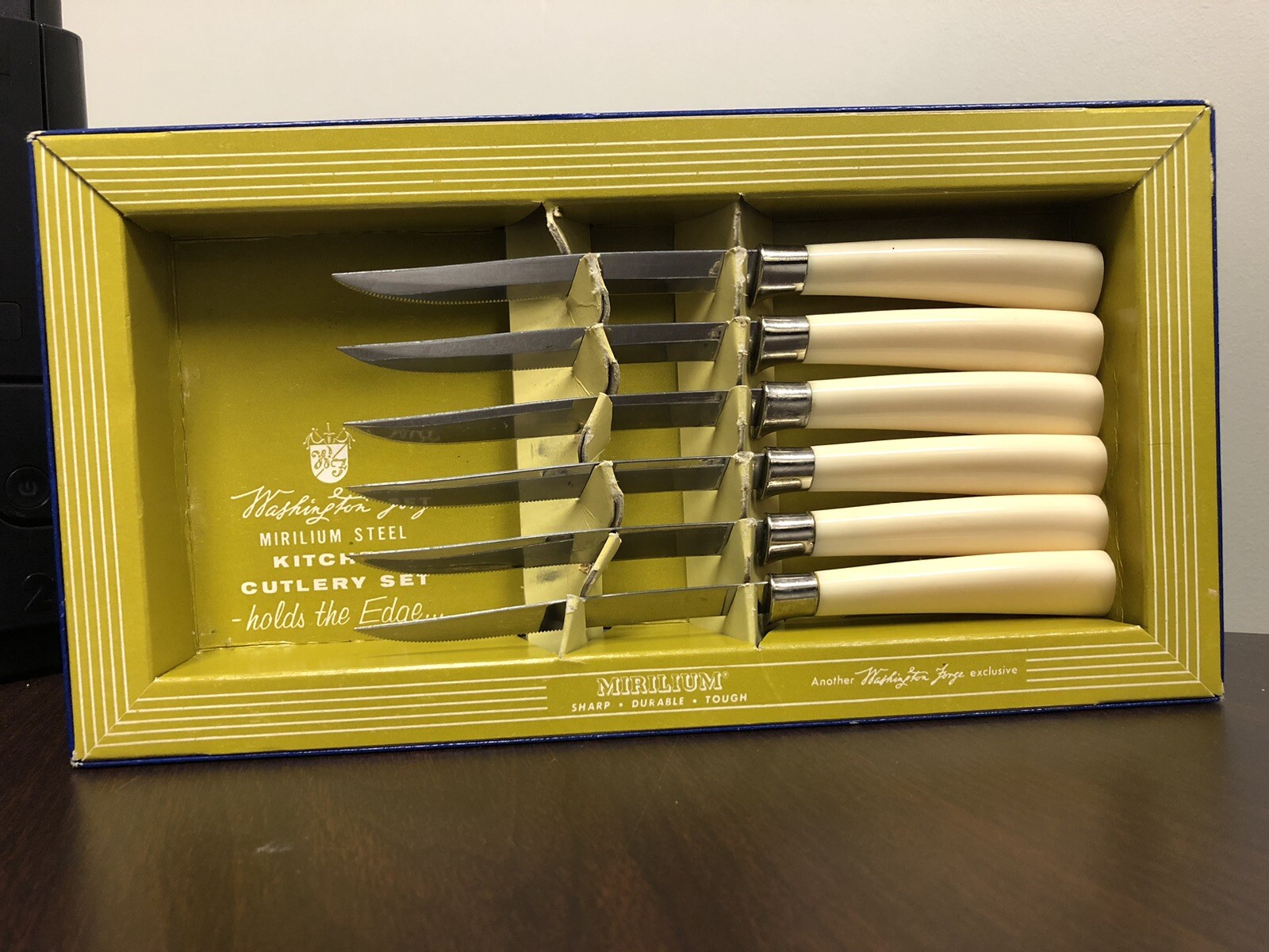 Vintage Washington 6 Steak Knife Set Mirilium Stainless USA eBay