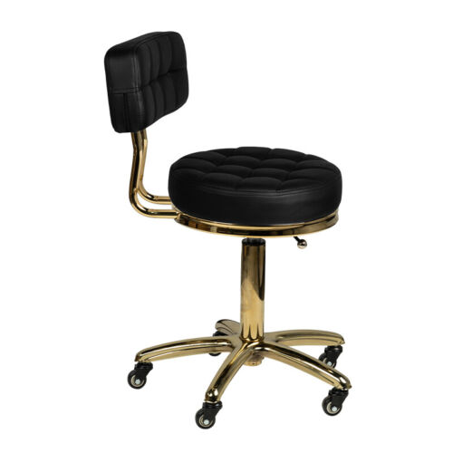 Rollhocker Kosmetikhocker Friseurhocker GOLD AM-961 Schwarz - Bild 3 von 4