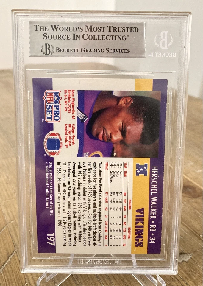 Herschel Walker Signed Auto 1990 Pro Set Beckett BAS Vikings - Image 2 of 2