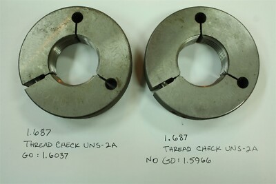 Thread Check 1.687-8 Gages Go / No Go - UNS 2A