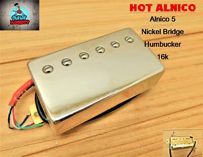 Pickup Humbucker Per Chitarra Elettrica G.M. Hot Alnico 5 – Posizione Ponte, 52mm, Nichel, 4 Fili, Passivo