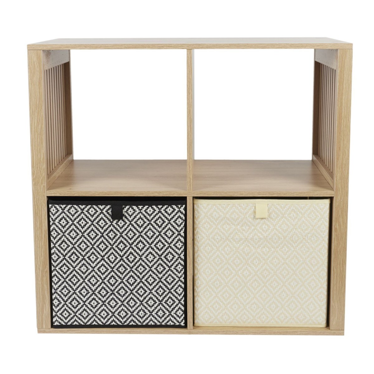 Petite étagère 4 cases Klaus marron pour optimiser petits espaces