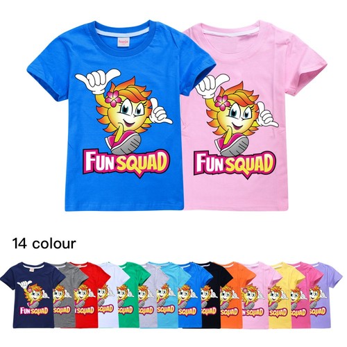 Short-Sleeve Fun Squad Pure Casual For Girl Boy Tee T-shirt Kids Stretchy Top