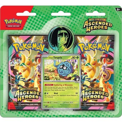 Pokemon TCG Ascended Heroes Erika Blister Promo-Karte + 2 Booster Englisch