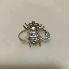 Swarovski - Spilla ape per cravatte o baviere in metallo oro e cristalli uomo