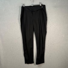 ASOS Womens Size 6 Black High-Waisted Linen-Blend Tapered Leg Pants