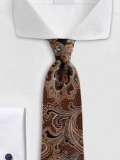 Jos A Bank Signature Collection 100 Silk Tie Bronze Brown Sky Espresso Paisley