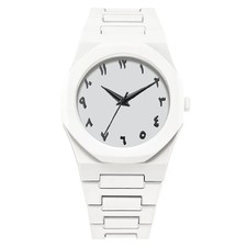 Men's Simple Black Quartz Wristwatch Arabic Numerals Silicone Strap Casual