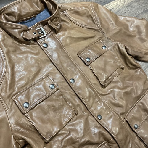 Massimo Dutti hellbraune Damen Lederjacke Größe L - große Jacke mit Reißverschluss + Schnallen - Bild 11 von 24