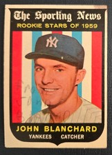 1959 Topps - Sporting News Rookie Stars Johnny Blanchard #117 (RC) Poor